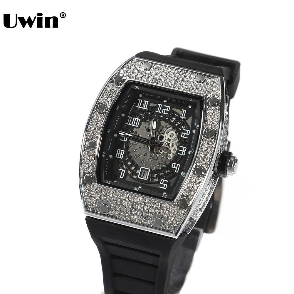 Belt Buckle Blank - Reloj UWIN con esfera cuadrada, relojes