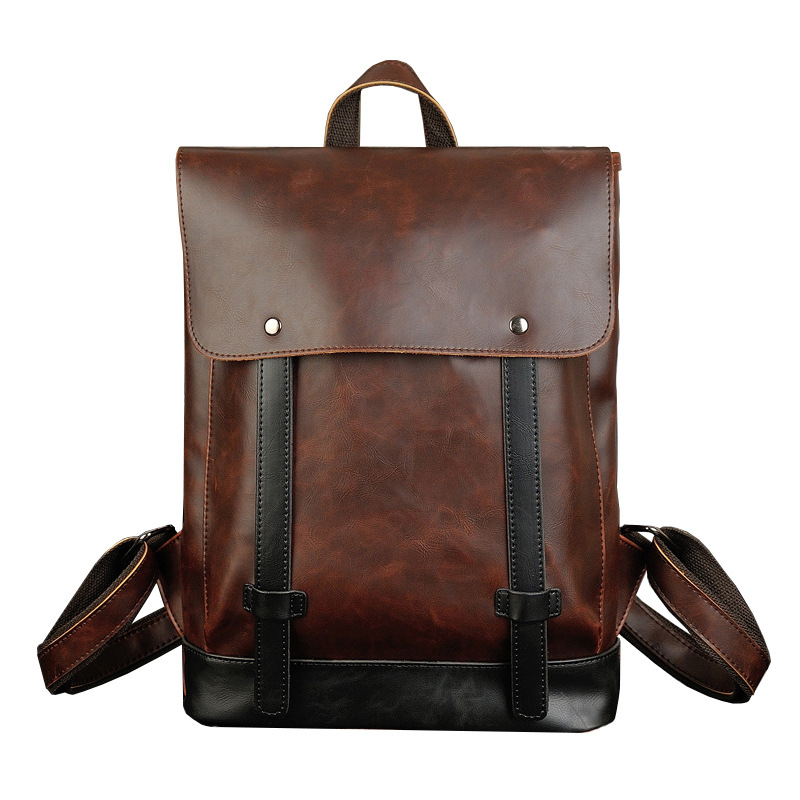 Leather Work Rucksack Mens - Mochila GOYN de cuero Vintage para
