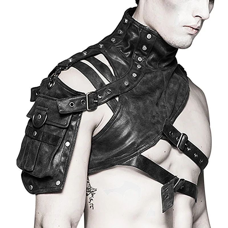 Leather Work Vest - Armadura de cuero Medieval Steampunk, chaleco