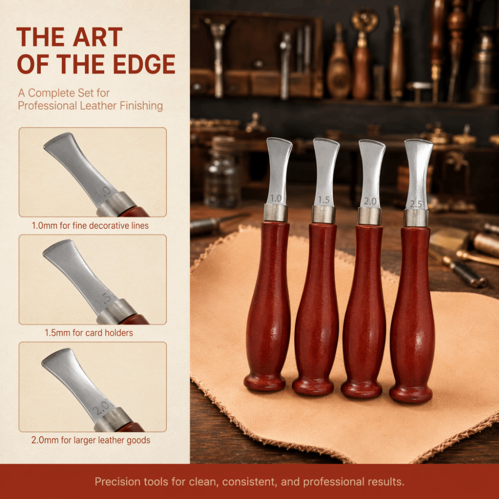 Juego de 4 Biseladores de Prec - Leatherwork Edge Creaser reseña y precio