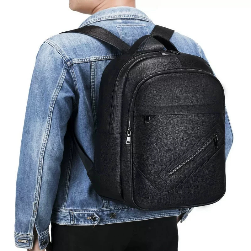 Mochila negra de cuero genuino - Leather Work Rucksack Mens reseña y precio