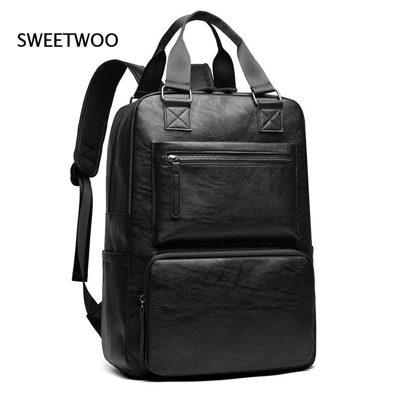 Mochila para portátil de hombr - Leather Work Rucksack Mens reseña y precio