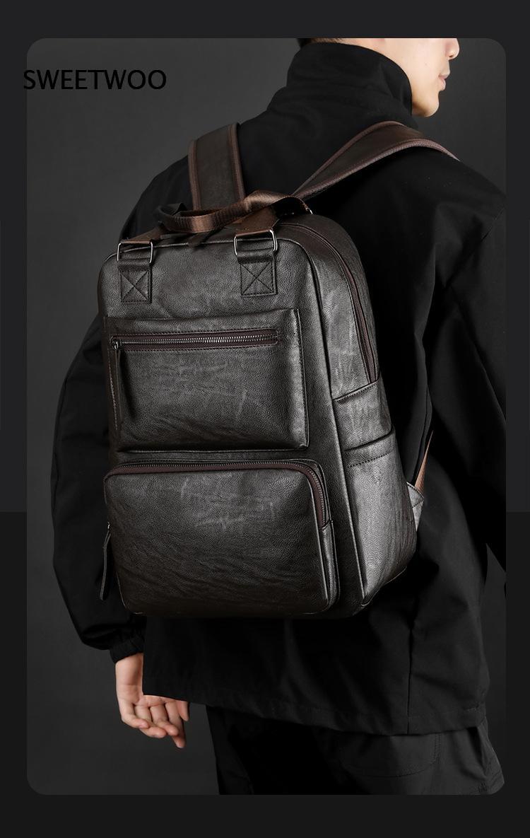 Mochila para portátil de hombr - Leather Work Rucksack Mens reseña y precio