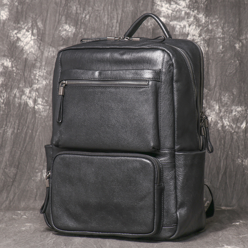 Mochila de cuero genuino negro - Leather Work Rucksack Mens reseña y precio