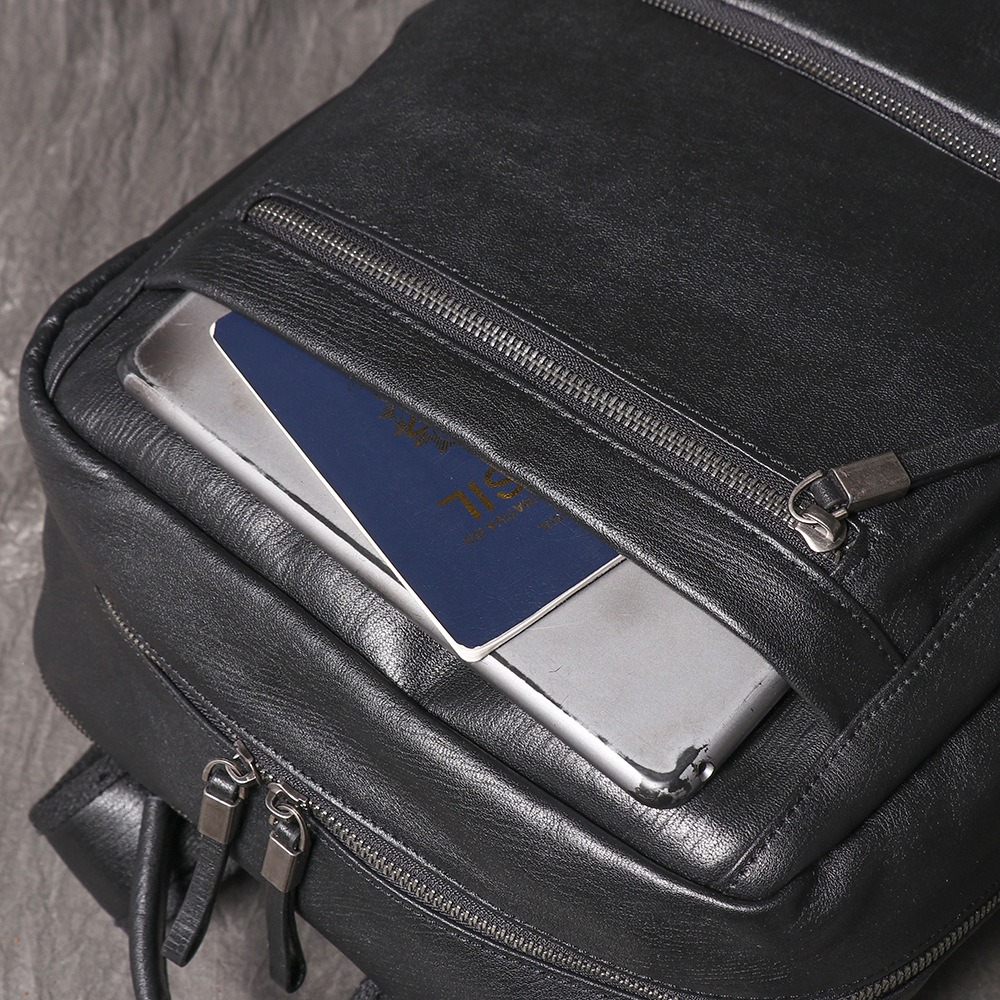 Mochila de cuero genuino negro - Leather Work Rucksack Mens reseña y precio