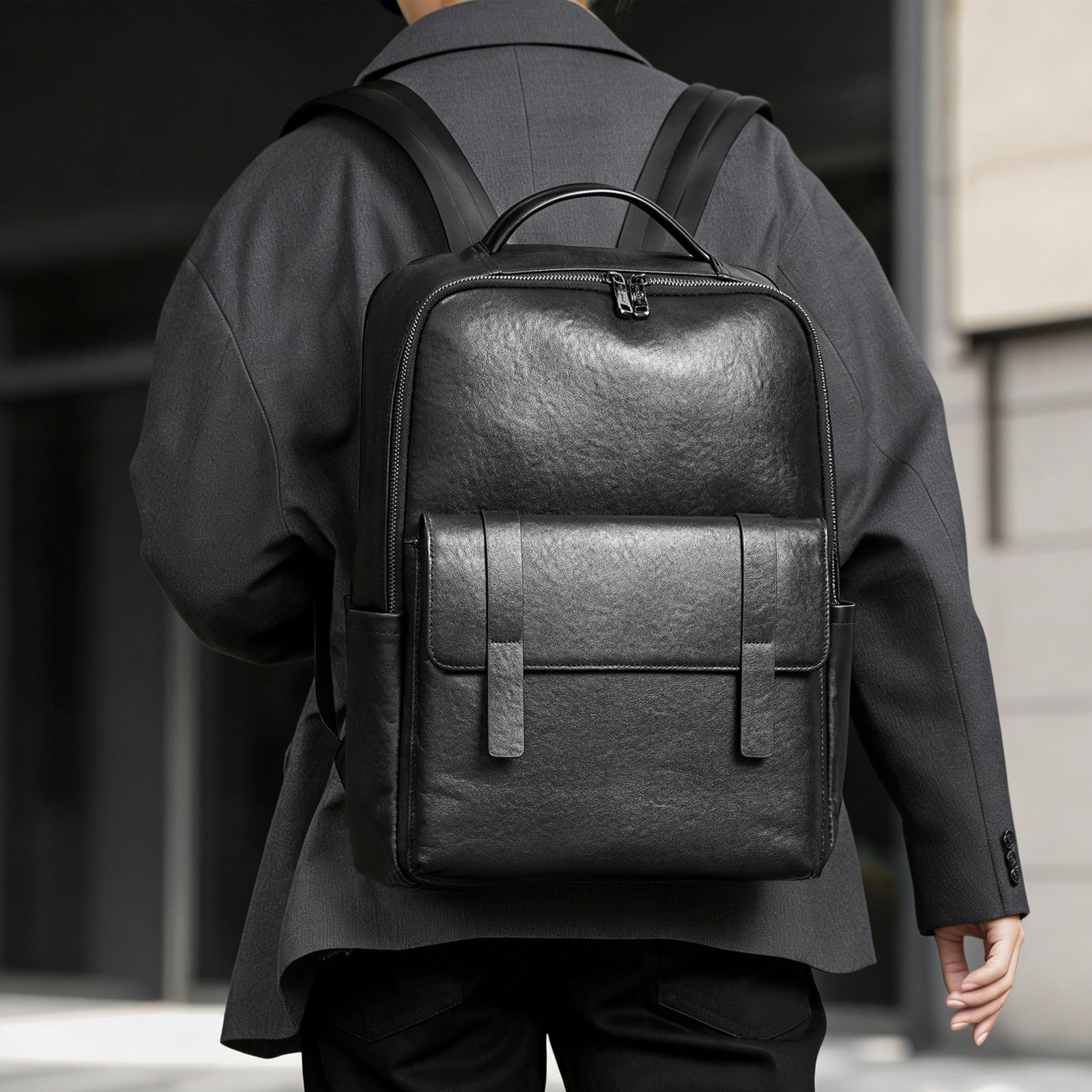 Mochila elegante de cuero genu - Leather Work Rucksack Mens reseña y precio
