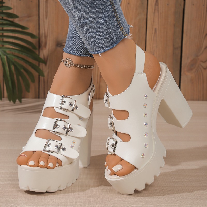 Sandalias de tacón súper alto, - Belt Buckle Blank reseña y precio
