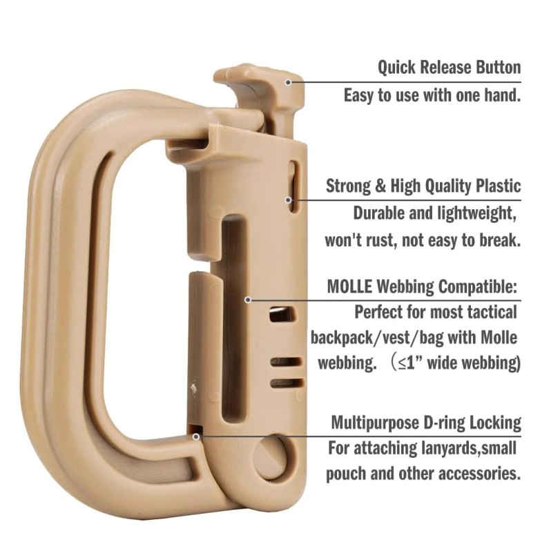 Mosquetón táctico de plástico  - Belt Buckle Blank reseña y precio