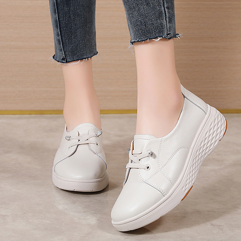 Zapatos blancos cómodos para m - Leather Work reseña y precio