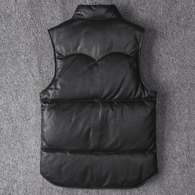 Chaqueta de cuero ajustada par - Leather Work Vest reseña y precio