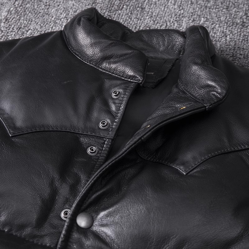 Chaqueta de cuero ajustada par - Leather Work Vest reseña y precio