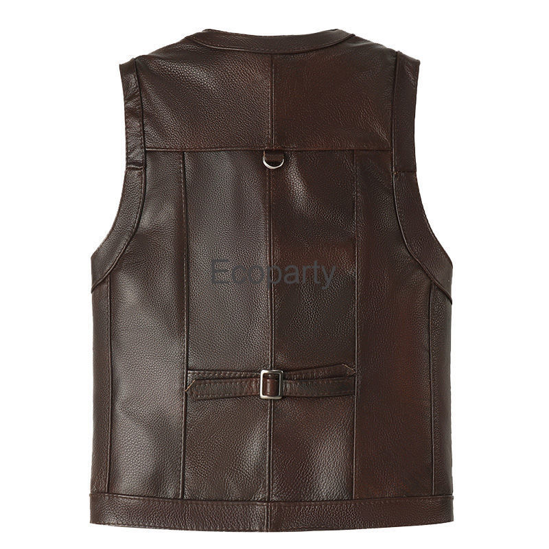 Chaleco de cuero con cremaller - Leather Work Vest reseña y precio