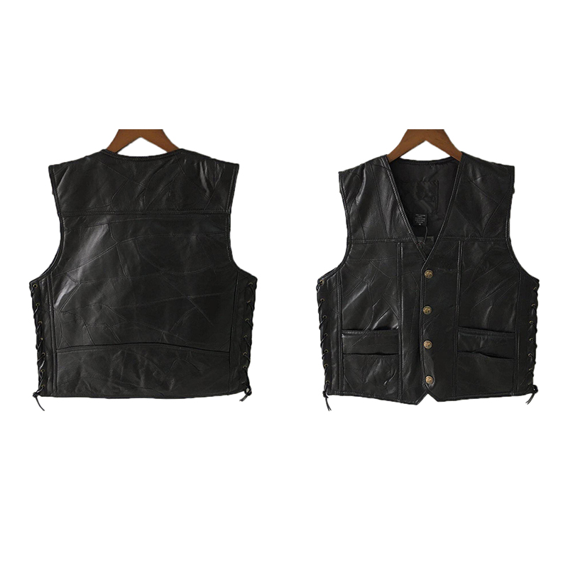 Chaleco de motocicleta de cuer - Leather Work Vest reseña y precio